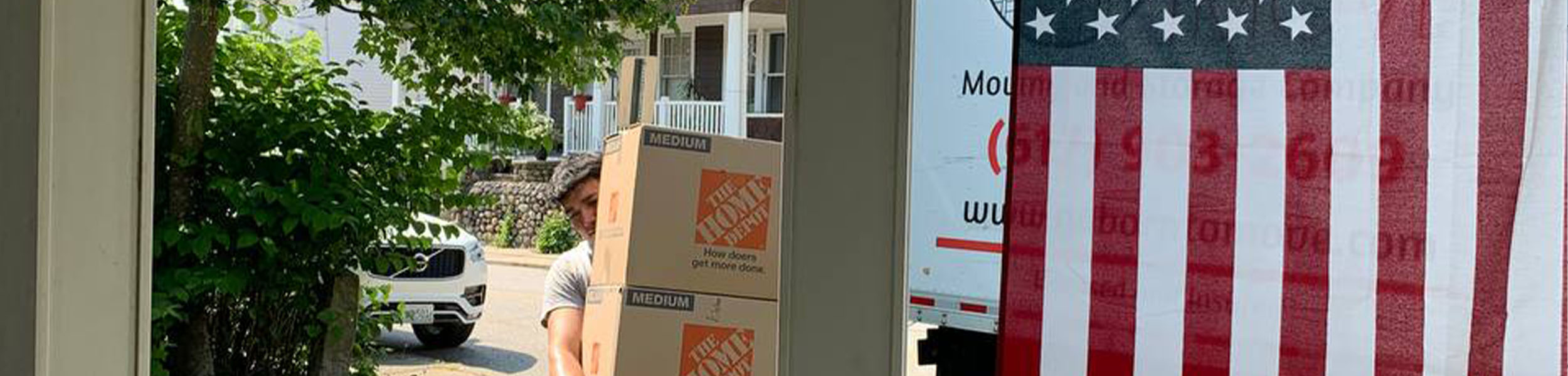 Cardboard moving boxes