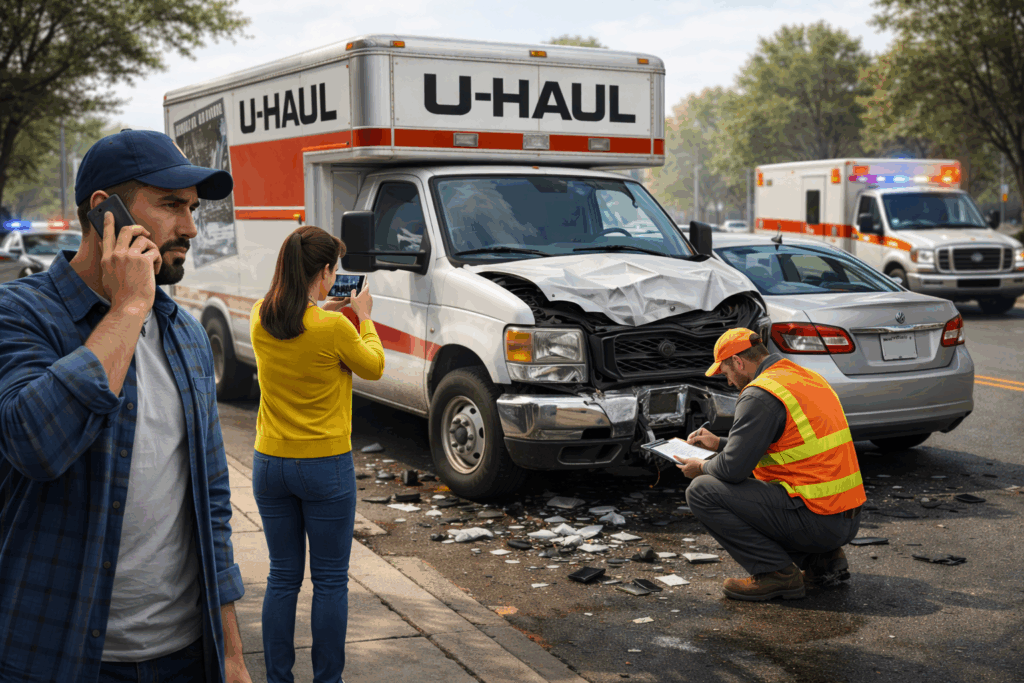 U-Haul truck on the road