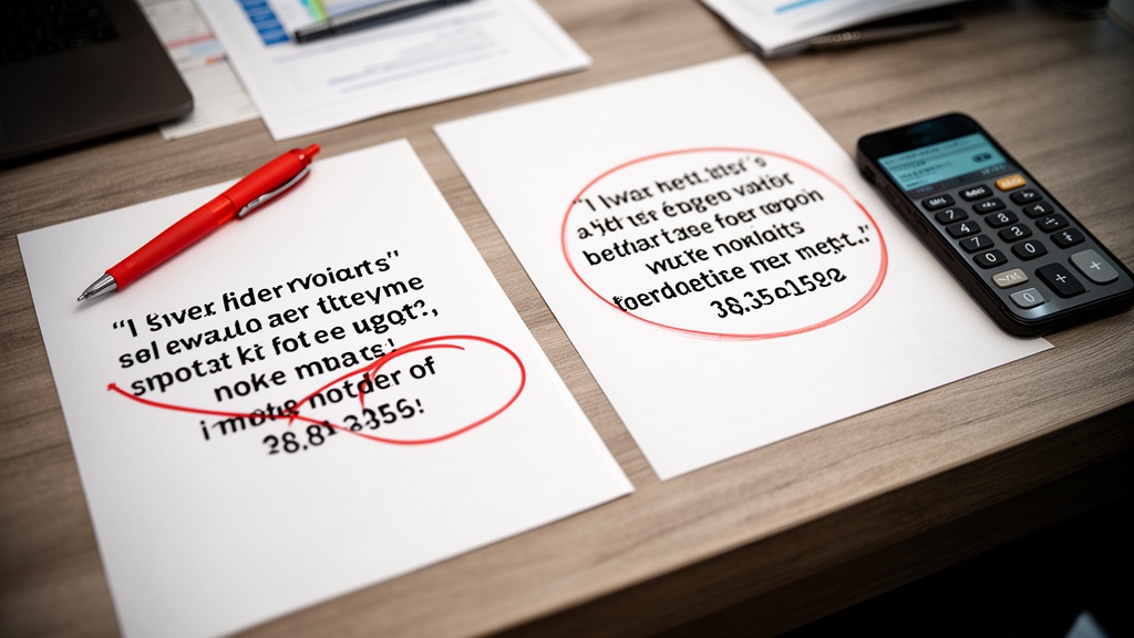 Two printed moving quotes side by side on a wooden desk, one circled with a red pen, a smartphone ca